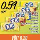 Tuc küpsised, 100 g
• Original
• peekoni
• paprika
• hapukoore-sibula
• juustu
