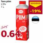 Allahindlus - Tere piim
2,5%
1 L