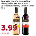 Austraalia Hardy´s geograafilise
tähisega vein, BIN 141, BIN 343