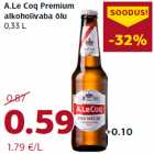 Allahindlus - A.Le Coq Premium
alkoholivaba õlu
0,33 L