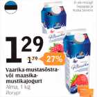 Vaarika-mustasõstra- või maasika-mustikajogurt