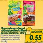 Magusad maisirõngad või šokolaadimaitselised pallikesed Dino, 200 g