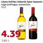 Lõuna-Aafrika Vabariik Spier lauavein valge poolmagus, punane kuiv 75 cl
