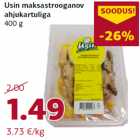 Usin maksastrooganov
ahjukartuliga
400 g