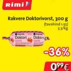 Магазин:Hüper Rimi, Rimi,Скидка:Докторская колбаса