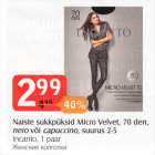 Naiste sukkpüksid Micro Velvet, 70 den, nero või capuccino, suurus 2-5