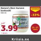 Allahindlus - Nature’s Best Harvest
kookosõli
500 ml