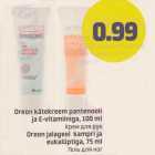 Oreon kätekreem pantenooli ja E-vitaminiga, 100 ml; Orwon jalageel kampri ja eukalüptiga, 75 ml