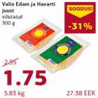 Valio Edam ja Havarti juust viilutatud 300 g