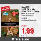 Allahindlus - KALURI
MEREANNIKOKTEIL
200 g
60% krabiliha,
40% krevette