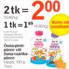 Õuna-pirnipüree või õuna-vaarikapüre Hipps, 100 g