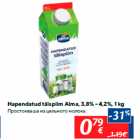 Allahindlus - Hapendatud täispiim Alma, 3,8% - 4,2%, 1 kg
