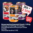 Allahindlus - Konserveeritud koeratoit Favorit, 1,25 kg

