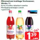 Mineraalvesi mahlaga Vurtsvasser,
Värska, 1 l

