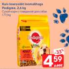 Allahindlus - Kuiv koerasööt loomalihaga
Pedigree, 2,6 kg
