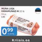 Allahindlus - MUNA LIISA KANAMUNAD M 10 tk