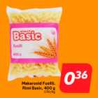 Магазин:Hüper Rimi, Rimi, Mini Rimi,Скидка:Макароны Fusilli,
Rimi Basic, 400 г