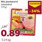 Nõo juustuvorst
suitsutatud
170 g