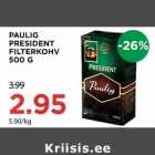 PAULIG PRESIDENT FILTERKOHV 500 G