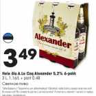 Allahindlus - Hele õlu A.Le Coq Alexander 5,2% 6-pakk 3 l