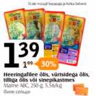 Heeringafilee õlis, vürtsidega õlis, tilliga õlis või sinepikastmes