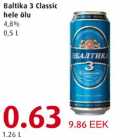 Baltika 3 Classic hele õlu