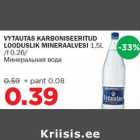 VYTAUTAS KARBONISEERITUD LOODUSLIK MINERAALVESI 1,5L