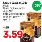 PAULIG CLASSIC KOHV 500g filterkohv, kannukohv