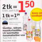 Mustika-, sidruni-, maasika-basiiliku või kasemahla-õunamaitseline vesi