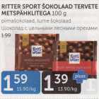RITTER SPORT ŠOKOLAAD TERVETE METSPÄHKLITEGA 100 G
