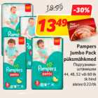 Allahindlus - Pampers
Jumbo Pack
püksmähkmed
