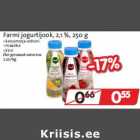 Allahindlus - Farmi jogurtijook, 2,1 %, 250 g
• karusmarja-sidruni
• maasika
• kirsi