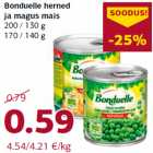 Allahindlus - Bonduelle herned
ja magus mais