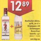 Beefeater džinn + Shweppes või Shweppes Russchian toonik