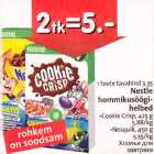 Allahindlus - 1 toote tavahind 3.35 
 Nestle hommikusöögihelbed .Cookie Crisp,425g .Nesquik,450 g 