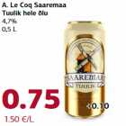 A. Le Coq Saaremaa 
Tuulik hele õlu