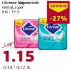 Libresse hügeeniside normal, super 8 tk / 10 tk
