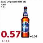 Saku Originaal hele õlu 4,6% 0,5 L
