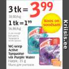 WC-seep Active Turquoise või Purple Water