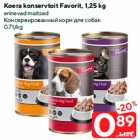 Allahindlus - Koera konservtoit Favorit, 1,25 kg

