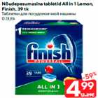 Allahindlus - Nõudepesumasina tabletid All in 1 Lemon,
Finish, 39 tk
