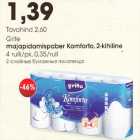 Grite majapidamispaber Komforto, 2-kihiline
4 rulli/pk