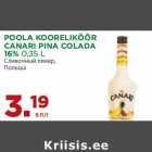POOLA KOORELIKÖÖR
CANARI PINA COLADA
16% 0,35 L