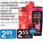 L´OREAL ELVITAL COLOR-VIVE ŠAMPOON 400 ML, ARGININE RESIST X3 ŠAMPOON 400 ML, COLOR-VIVE PALSAM 400 ML