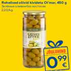 Rohelised oliivid kivideta Ol’mar, 450 g
