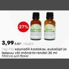 Saunaõli kadakas, eukalüpt ja teepuu või mänd-lavendel