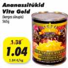 Allahindlus - Ananassitükid Vita Gold (kerges siirupis) 565g