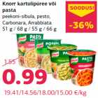 Knorr kartulipüree või
pasta