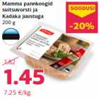 Mamma pannkoogid
suitsuvorsti ja
Kadaka juustuga
200 g