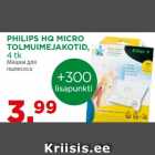 PHILIPS HQ MICRO
TOLMUIMEJAKOTID,
4 tk